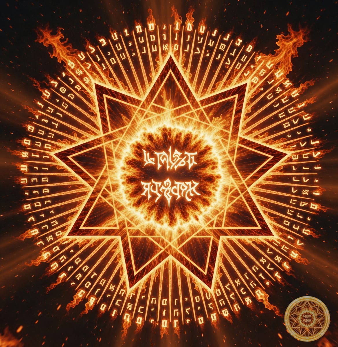 Primordial Sovereign Flame fiery geometric seal